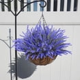 thumbnail image 1 of 12/16 Pcs Artificial Lavender, Artificial Plants Outdoor Hanging Planter,Faux Hanging Plants Flowers Basket, for Garden Pathway Front Porch Patio Weddings Decor, 1 of 7