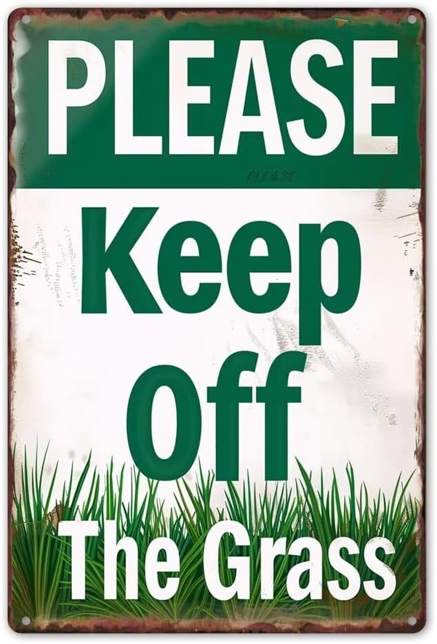 12"×16" Please Keep Off The Grass Signs for Yard Aluminum Grass Sign ...