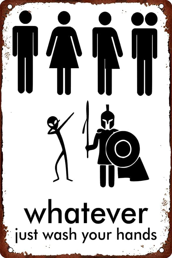 12"×16" Whatever Just Wash Your Hands Aluminum Weatherproof Metal Sign