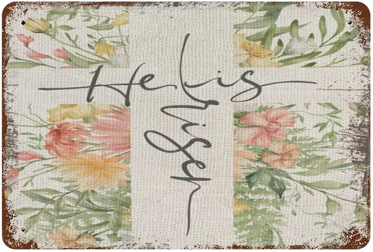 12×16 inch Easter He Is Risen Personalized Metal Tin Sign Decoration