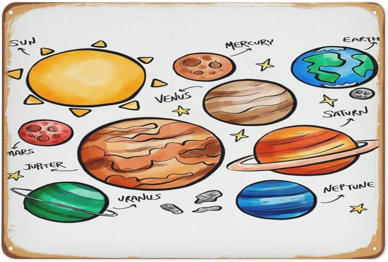 12 16 inch solar system poster cute space art educational learning for