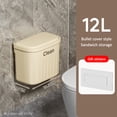 thumbnail image 1 of 12/16L Press Type Wall Mounted Trash Can For Bathroom Toilet Garbage Bucket With Lid Kitchen Recycling Bin Hanging Wastebasket, 1 of 9