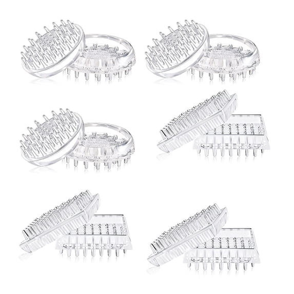 12/16Pcs Carpet Protectors Clear Plastic Caster Cups Comfortable Touch Spiked Furniture Cup for Sofas, Tables, Chairs