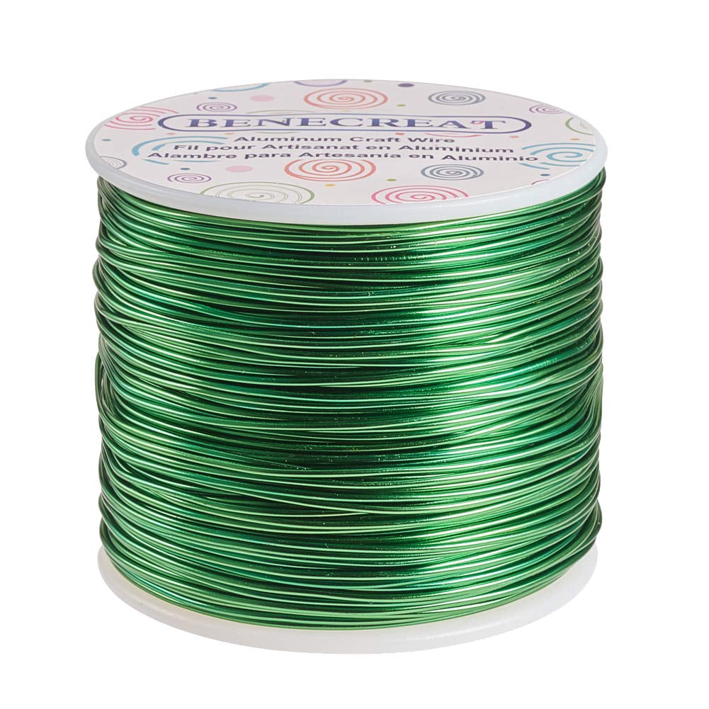 12 17 18 Gauge Aluminum Wire (17 Gauge 380FT) Anodized Jewelry Craft Making Beading Floral Colored Aluminum Craft Wire - Green