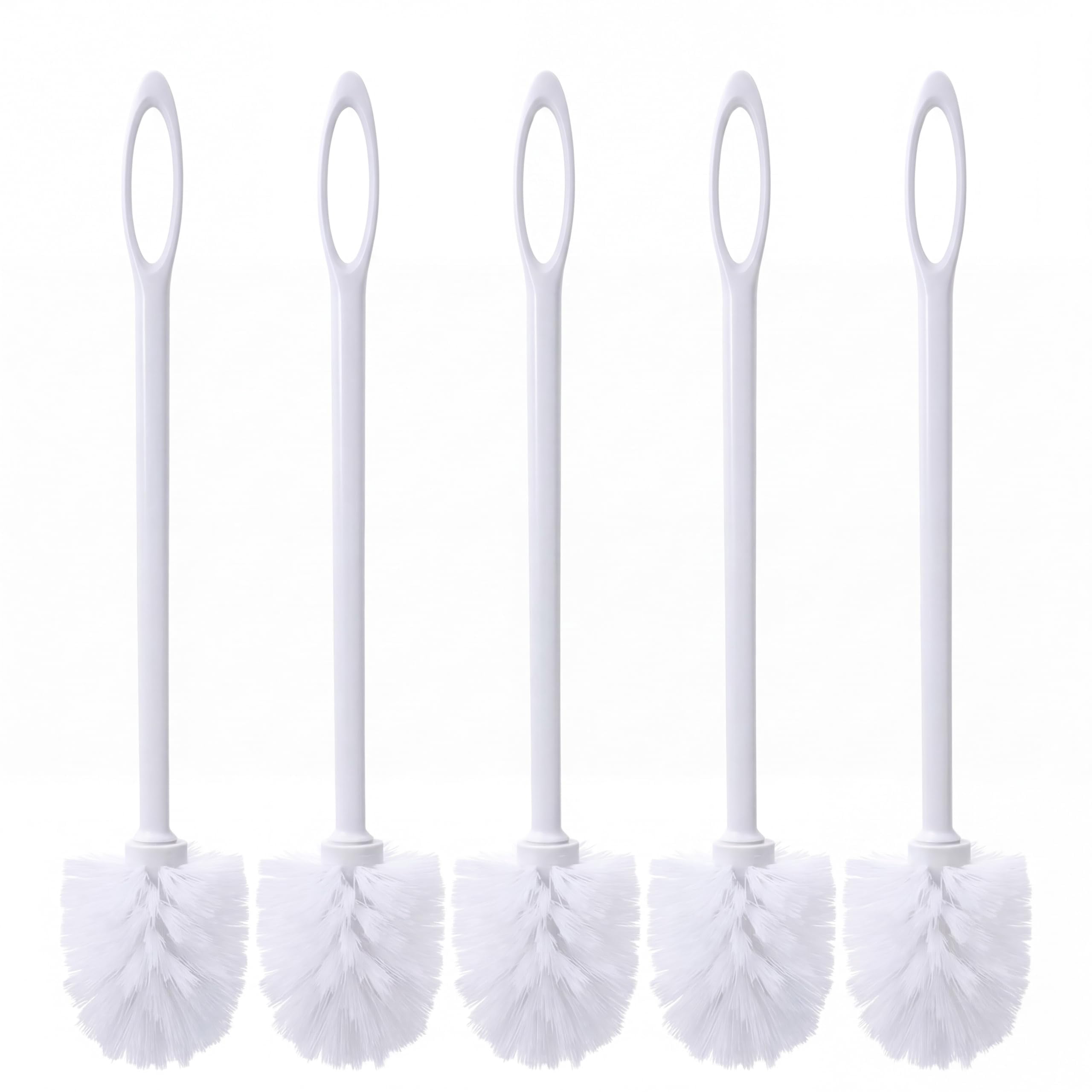 12 17.3 Inch White Toilet Brush Bulk With Hook Hole Long Handle Bowl Cleaner Scrubber For Bathroom Household Cleaning Supplies Christmas Home Gifts