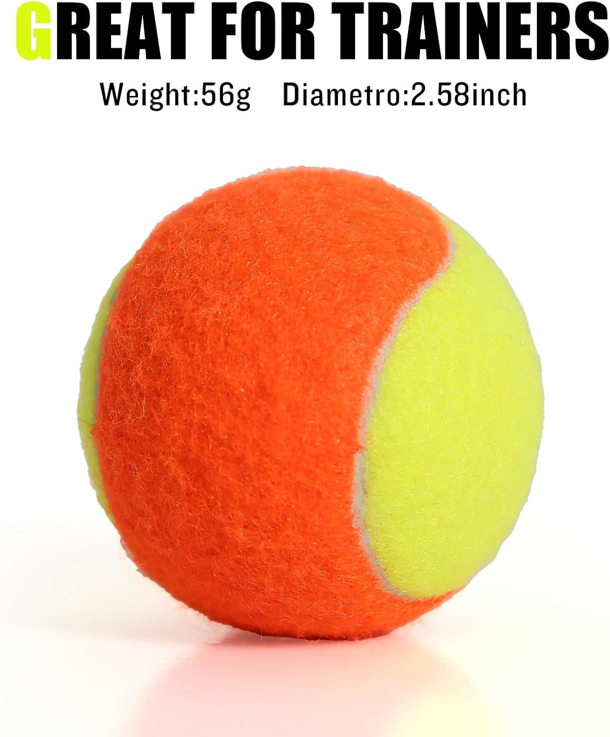 12/18/24/30/40 Pack Tennis Balls for Kids 25%-50% Low Compression Stage Tennis Ball for Beginners Youth Kids Training Practicing with Mesh Bag Easy to Transport