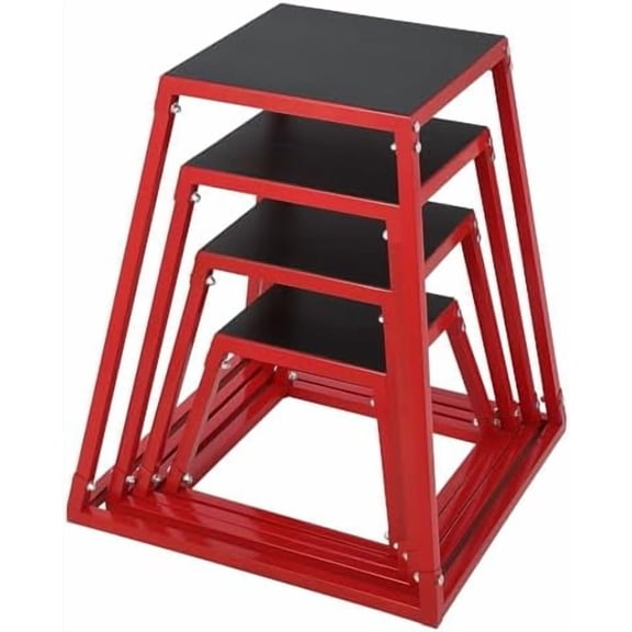 12"/18"/24"/30" Plyometric Jump Box Heavy-Duty Steel Plyo Box with Rubber Pad Versatile Workout Bench Training for Home Gym Equipment Exercise Step Platform Conditioning Strength Training