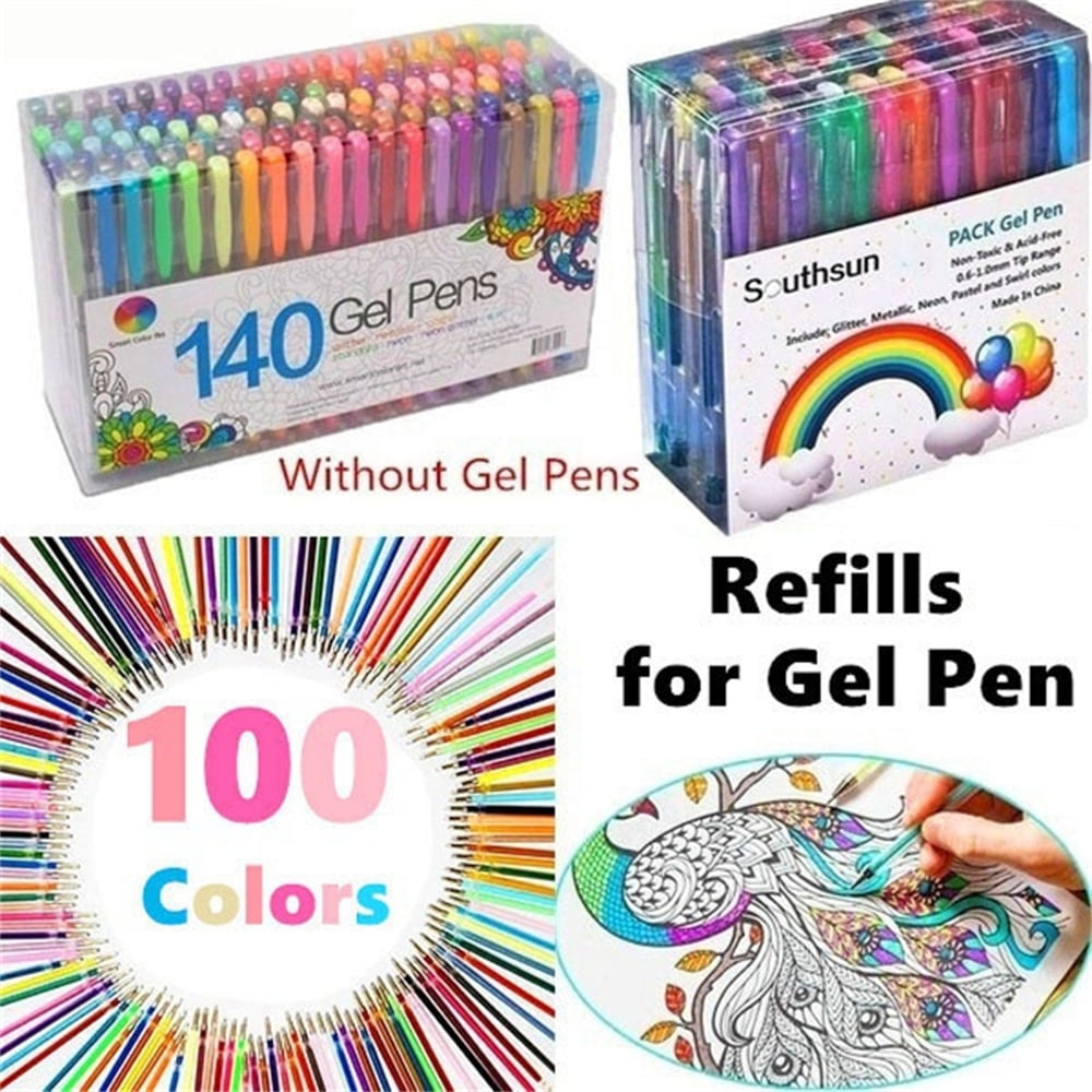 Gel Pens Set, 260 Pack Feela 130 Colored Gel Pens Plus 130 Refills for  Adult Coloring Books Drawing Kid Doodling Writing Sketching Highlighter Art