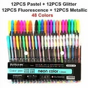 12/18/24/36/48Pcs/Set Promotion pen Gel Pens Set Glitter Gel Pen For Adult Coloring Books Journals Drawing Doodling Art Markers 48 Colors