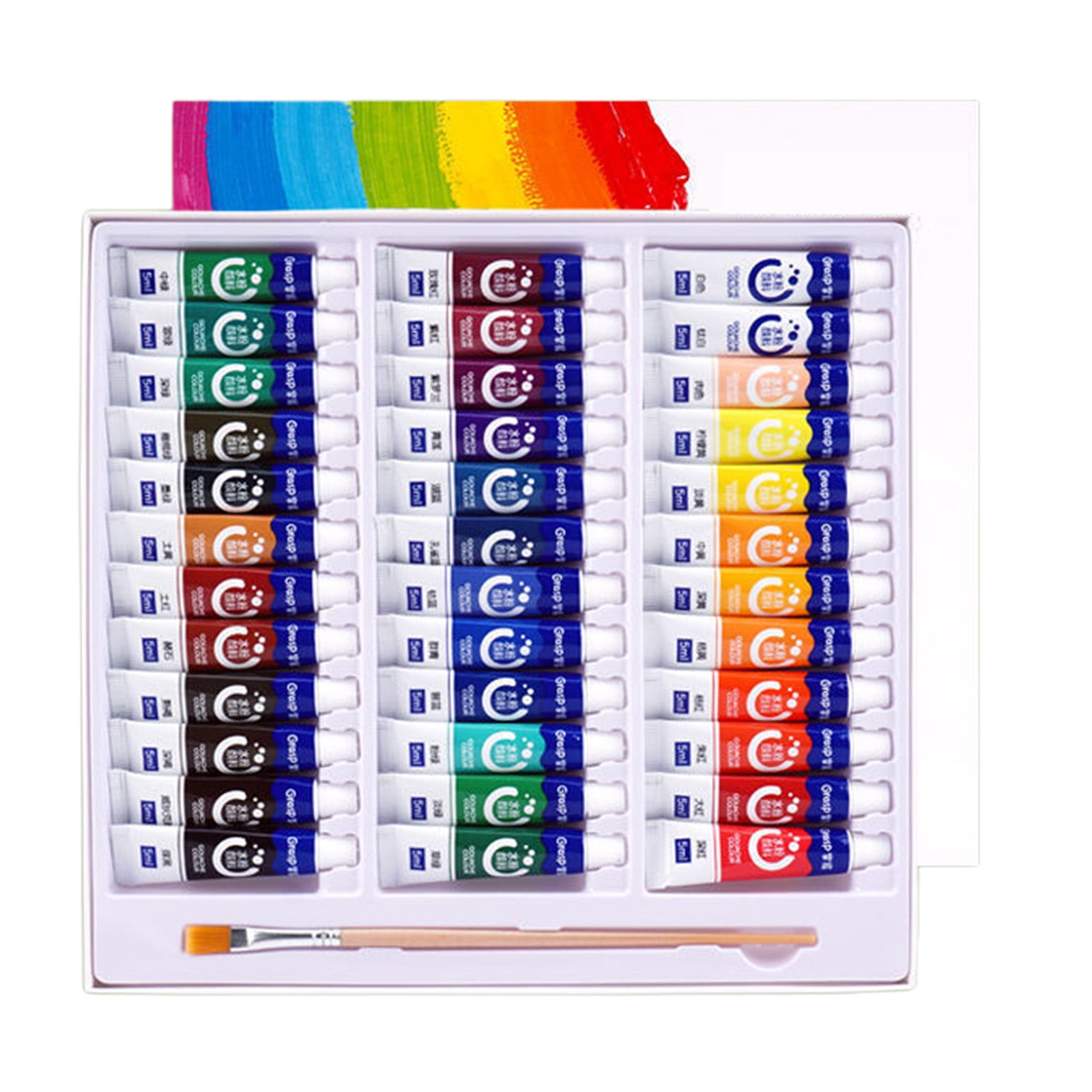 12/18/24/36 Colors Gouache Watercolor Paint Tubes Set Non Toxic Vivid Pigments for Professional