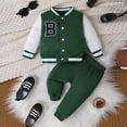 thumbnail image 1 of 12-18 Month Boy Clothes Winter Boy's Sweatsuits 2 Piece Outfits Letter Patched Long Sleeve Varsity Jacket and Sweatpants Set Boys Bomber Jacket and Jogger Pants, 1 of 5