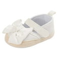 thumbnail image 1 of 12-18 Months Baby Girls Soft Princess Dress Flats Shoes Infant Wedding Mary Jane Anti-Slip First Walker Newborn Shoe Sneaker Shoes White, 1 of 6