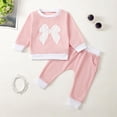thumbnail image 1 of 12-18 Months Girls Long Sleeve Pajama Set Toddler Girls Little Girls Fall Clothes Toddler Outfit Girl Sweatshirt Shirt Pants Winter Outfit Toddler Girl Outfit For 1t 2t 3t 4t 5t 6t,Red, 1 of 4