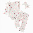 thumbnail image 1 of 12-18 Months Infant Baby Toddler Girls Fall Winter Outfit 3 6 12 18 Months Long Sleeve Romper with Flower Print Belted Pants and Headband Clothing Set,White, 1 of 6