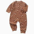 thumbnail image 1 of 12-18 Months Infant One-Piece Romper Baby Long Sleeved Bodysuits Newborn Clothes Boys And Girls Underwear Pajamas Rompers And Home Clothes Brown Infant Gift, 1 of 7