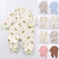 thumbnail image 1 of 12-18 Months Infant Print Rompers,Cute Cartoon Long Sleeve Baby Jumpsuit,Soft Warm Fall Winter Unisex Onesie for Newborn Infant Boys Girls 12 18 24 Months 2T 3T,Orange, 1 of 7