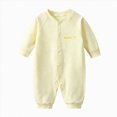 thumbnail image 1 of 12-18 Months Newborn Baby Boy Girl Cute Romper Infant Button Letter Graphic Long Sleeve Jumpsuit Spring Fall Outfit Clothes, 1 of 5