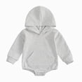 thumbnail image 1 of 12-18 Months Newborn Baby Boys And Girls Bodysuits Simple And Warm Hooded Bodysuits Pajamas Sleep & Play, 1 of 4