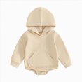 thumbnail image 1 of 12-18 Months Newborn Baby Boys And Girls Bodysuits Simple And Warm Hooded Bodysuits Pajamas Sleep & Play, 1 of 4