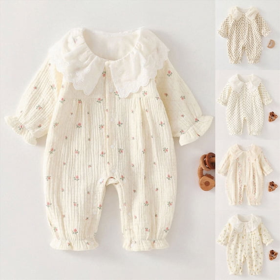 12-18 Months Newborn Baby Long Sleeve Romper Soft Baby With Buttons Clothes Infant Spring Outfits Bodysuit Newborn Pajamas