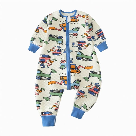 12-18 Months Newborn Boys Girls Pajamas Rompers Home Clothes Baby Sleeping Bag Boys Girls Jumpsuit Home Spring Fall And Winter Clothes Blue Rompers Baby Gift