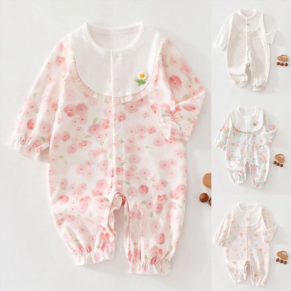 12-18 Months Newborn Preemie Baby Climbing Suit Baby Girl Long Sleeve Romper Soft Cotton Baby With Buttons Spring Fall Outfit Blue Bodysuit Baby Gift