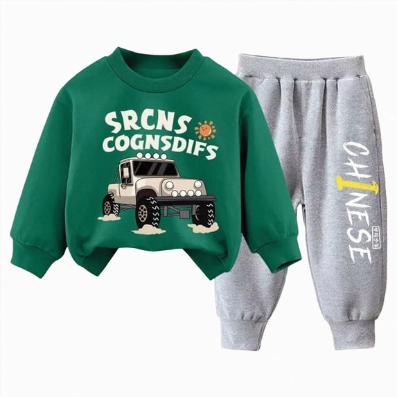 12-18 Months Toddler Baby Boy Fall Clothes Long Sleeve Crewneck Sweatshirt Top Casual Pants Set Cute Infant Winter Outfits Pullover Tops + Joggers Pants Outfit Set