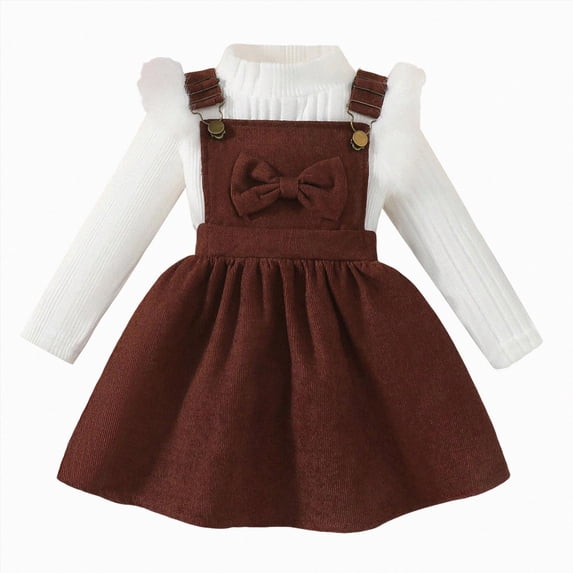 12-18 Months Toddler Baby Girl Long Sleeve Sweatshirt Tops and Pants Set Fall Winter Clothes 6-12 Months 12-24 Months 2T 3T 4T 5T 6T 7T 8T 9T Children,Brown Outfit