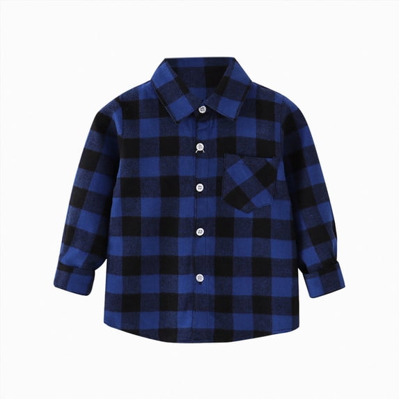 12-18 Months Toddler Boy Button Up Dress Shirt Button Up Shirt Boys Long Sleeve Plaid Shirt Uniform Shirt for 12 18 24 Months 2T 3T 4T 5T 6T 7T 8T Little Boys