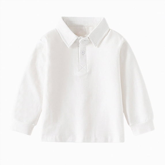 12-18 Months Toddler Boys Long Sleeve Oxford Dress Shirt Solid Color Shirt 12 18 24 Months 2T 3T 4T 5T Kids Tops Fashion Gentleman School Uniform