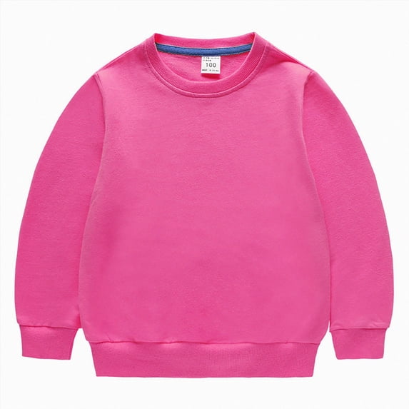 12-18 Months Toddler Children Round Neck Sweater Children Long Sleeve Pullover Sweatshirts Sweatshirtst Graphic Hoody 1T 2T 3T 4T 5T 6T 7T 8T 9T Hot Pink Pullovers