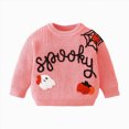 thumbnail image 1 of 12-18 Months Toddler Girls "Spooky" Ghost Pumpkin Embroidered Knit Sweater,Halloween Pullover, 1 of 9