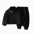thumbnail image 1 of 12-18 Months Toddler Girls Trousers Set Long Sleeve Two Piece Outfit, Spring Autumn Casual Wear Zipper Jacket Pants Two Piece Set 6-12 Months 12-24 Months 2T 3T 4T 5T 6T 7T Set, 1 of 5