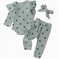 thumbnail image 1 of 12-18 Months Toddler Toddler Girl Newborn Outfits Romper Pants Cute Bow Headband Hat Sets For Baby Girls Tracksuit Sweatsuits Set Girls Blue Tracksuit, 1 of 4