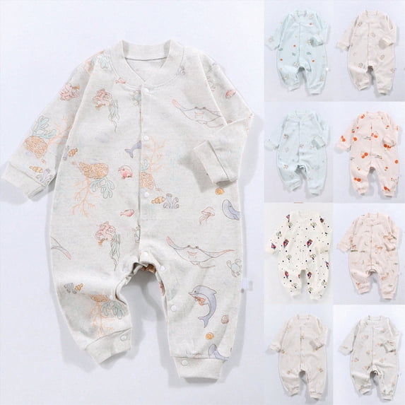 12-18 Newborn Baby And Winter Clothing Baby Crawling Long Sleeve Romper Newborn Baby Pajamas Cotton Infant Sleepers Purple