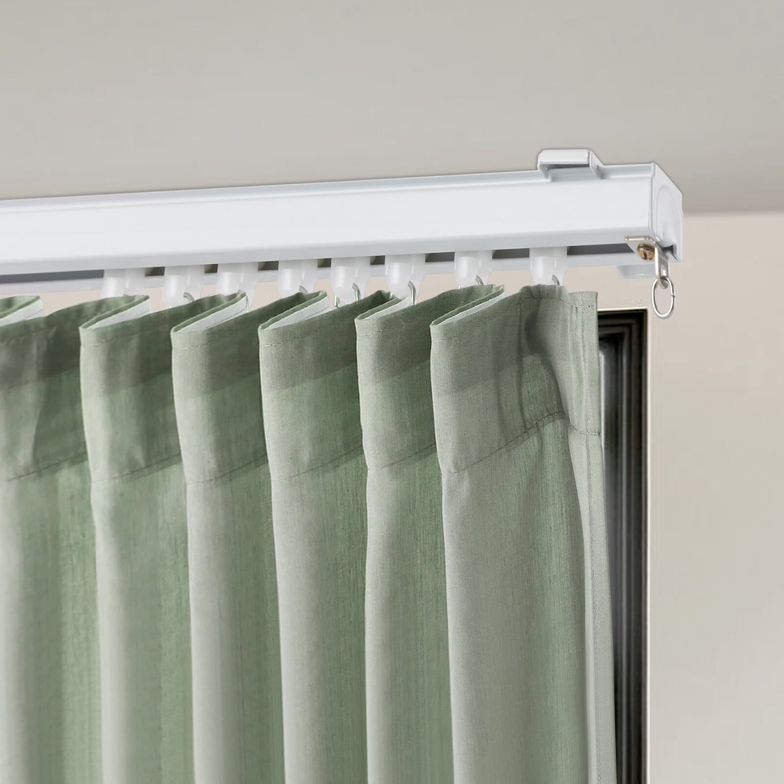 12-18ft Adjustable Curtain Hanging Track System Wall Mount Curtain ...