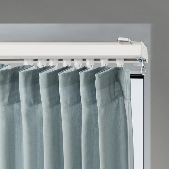 12-18ft Track Kit with Hooks, Ceiling Mount Curtain Track for Grommet and Pinch Pleated Curtain