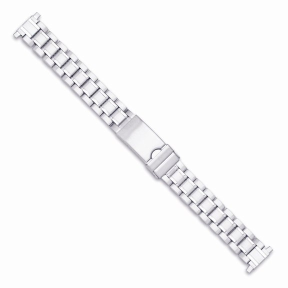 12-18mm Lady Slvr-tone Oyster w/Deploy Satin/Mirror Watch Band