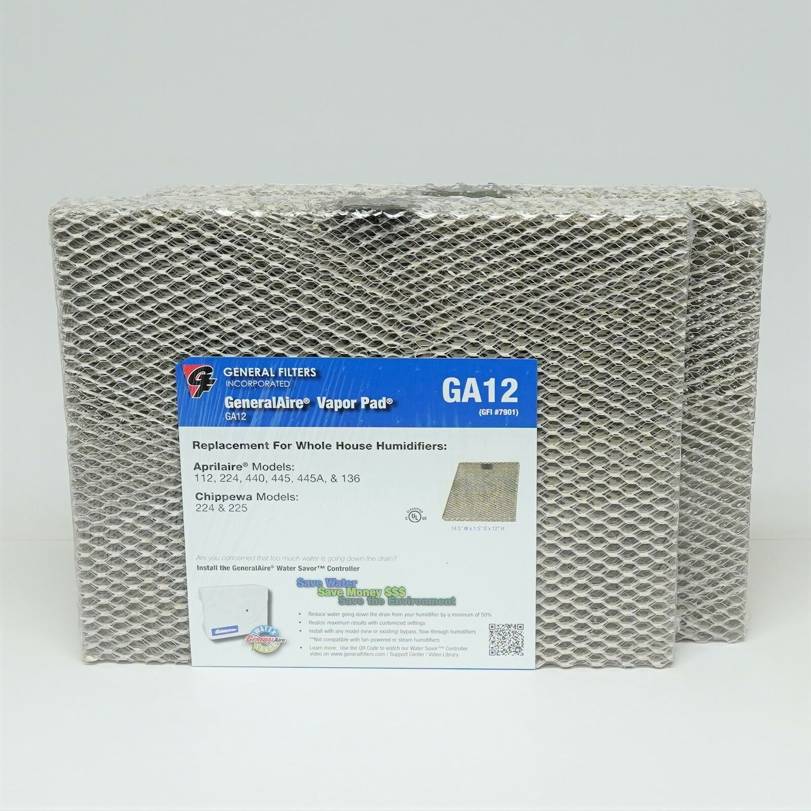 122 2 PAK 12 for Aprilaire 440 445 Humidifier Water Panel Pad Filter