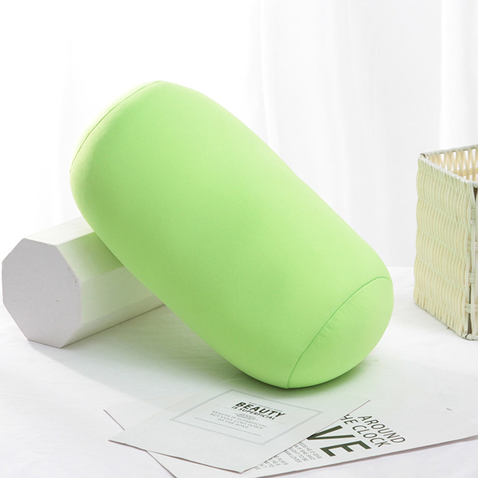 12.2*6.7 Inches Round Cervical Roll Cylinder Bolster Pillow with