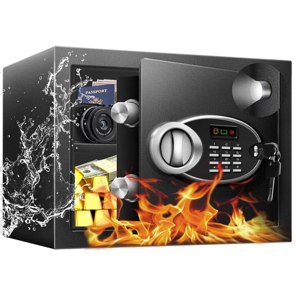 12.2"D x 14.57"W x 11.81"H Fireproof Waterproof Steel Security Safe with Digital Keypad and Combination Lock Bestseling