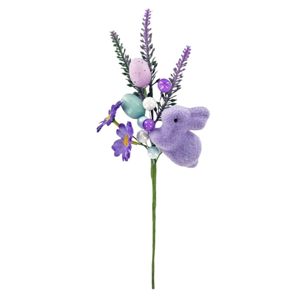 12.2'' Easter Decorations,Artificial Easter Bunny Egg Flowers Decor,DIY Combination Colorful Easter Bouquet Floral Stems Picks Branches with Berries and Eggs for Vase Filler Table Decoration(Purple2)