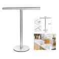 thumbnail image 1 of 12.2" Fixed Height Stainless Steel Counter Towel Holder for Bathroom, Hand Towel Stand with Purse and Handbag Holder for Guest Bath and Entryway (Silver), 1 of 9