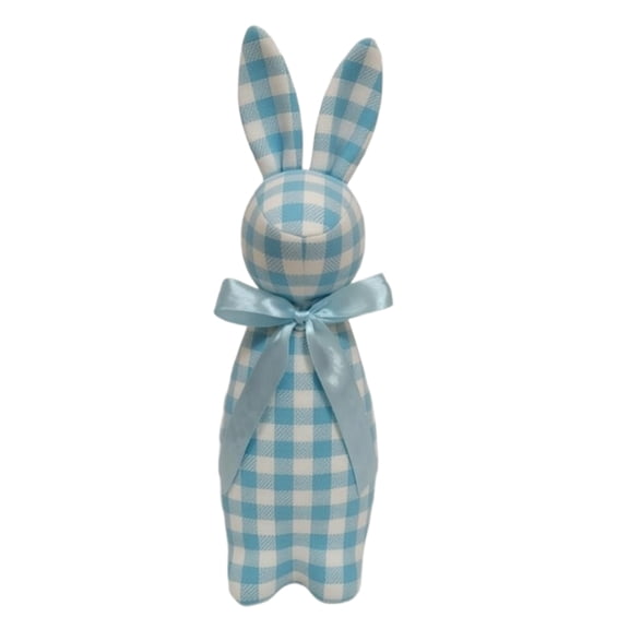 12.2-Inch Easter Bunny Figurines - Foam Checked Plaid Bunny Statue for Spring Table Centerpieces, Tiered Tray, Home Office Party Decor & Gifts