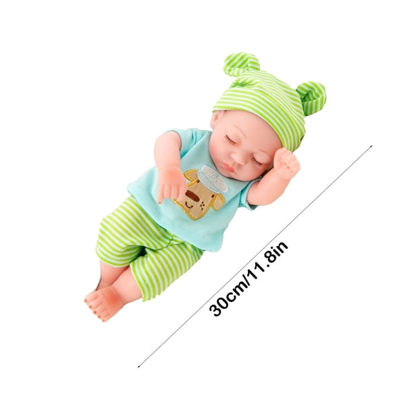 12.2 Inch Sleeping Reborn Baby Doll, Soft ABS Vinyl Realistic Simulation Doll with Cute Outfit, Anti-Drop Lifelike Companion Play Toy, Ideal Birthday Holiday Gift for Boys Girls Kids Ages 3+