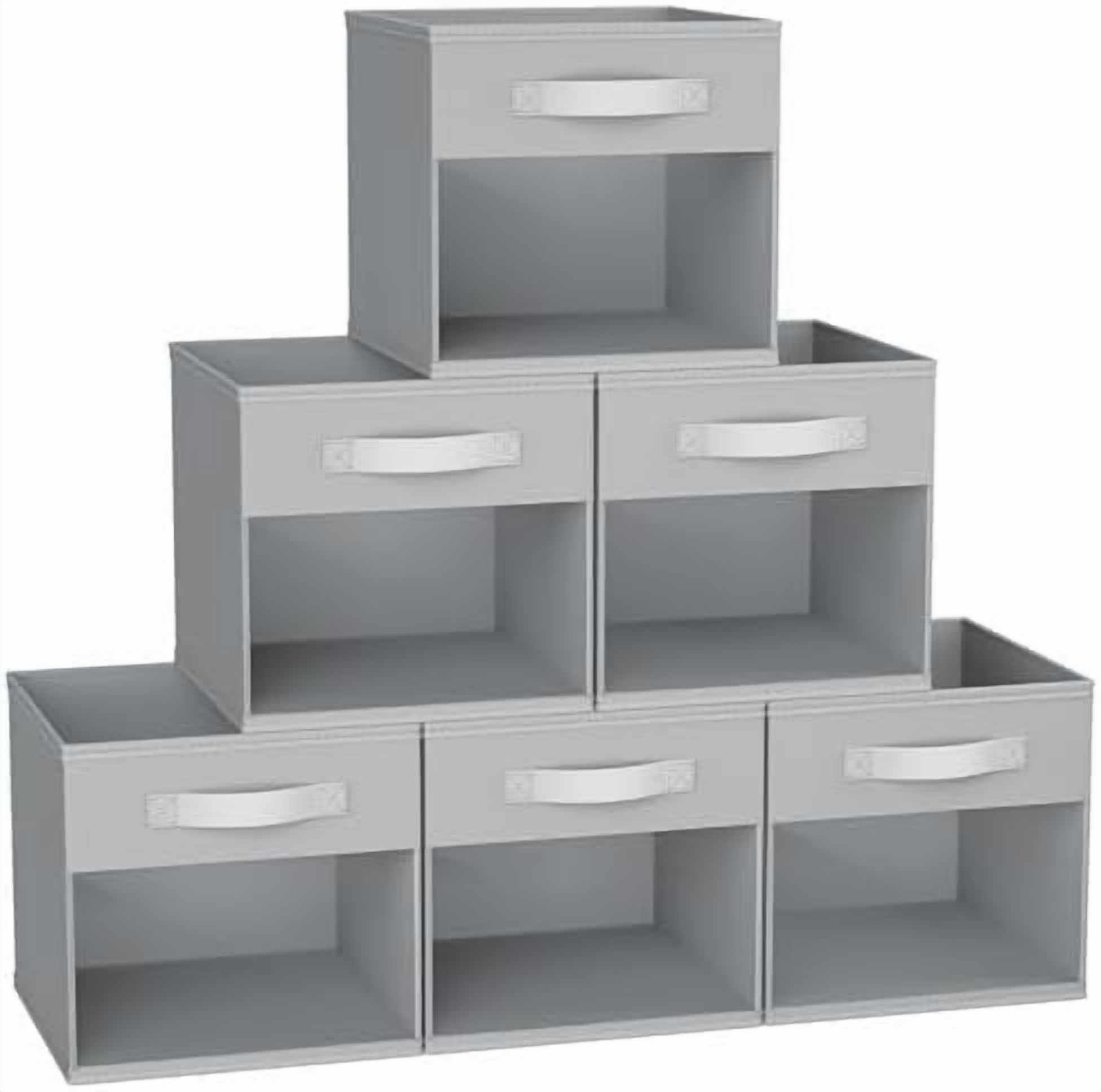 12.2 Inch Storage Cubes, 6 Pack Cube Storage Bins with Window, Fabric ...