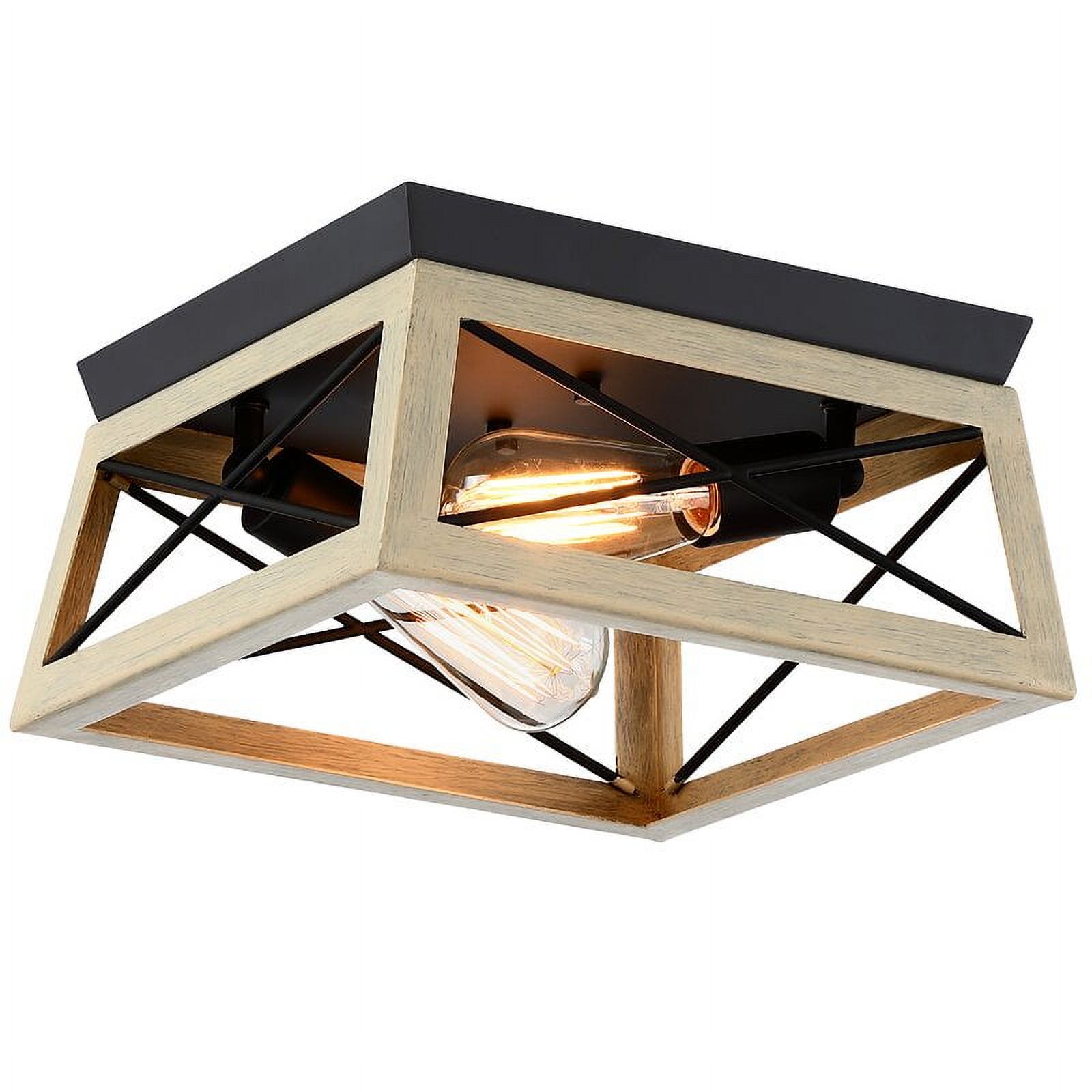 12" 2Light Flush Mount Ceiling Light Fixture, Industrial Ceiling Lamp