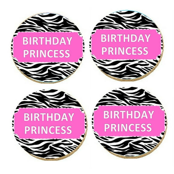 12 - 2 inch Birthday Princess Edible Cupcake Image Toppers