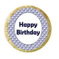 thumbnail image 1 of 12 - 2 inch Happy Birthday Edible Cupcake Images - Blue, 1 of 1