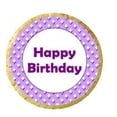thumbnail image 1 of 12 - 2 inch Happy Birthday Edible Cupcake Images - Purple, 1 of 1